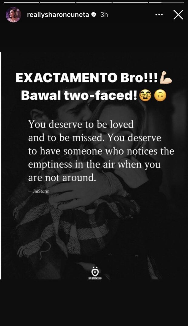 Image: Screengrab from Instagram/@reallysharoncuneta