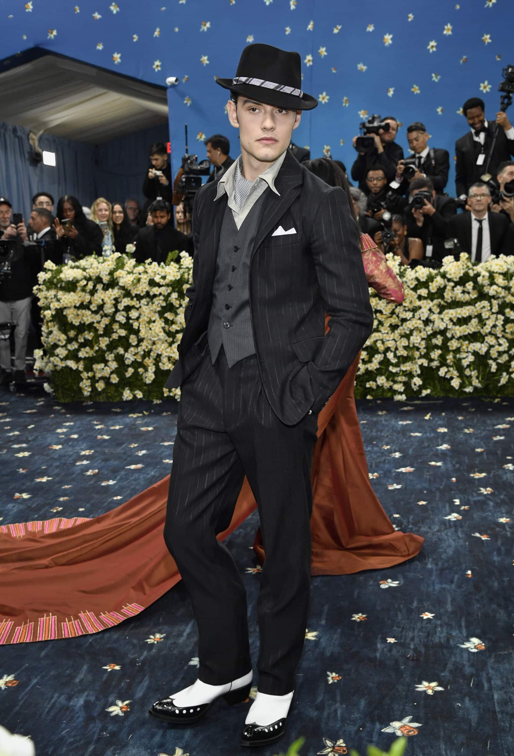 Louis Partridge attends The Metropolitan Museum of Art's Costume Institute benefit gala celebrating the opening of the "Superfine: Tailoring Black Style" exhibition on Monday, May 5, 2025, in New York. Image: Evan Agostini/Invision/AP
